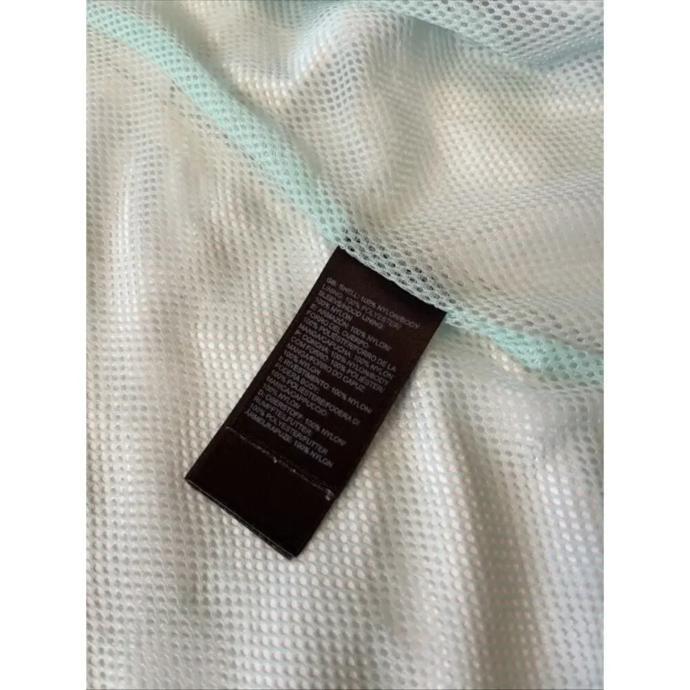The North Face Jacket Womens S Full Zip Windbreaker Rain Coat Teal Gray Classic